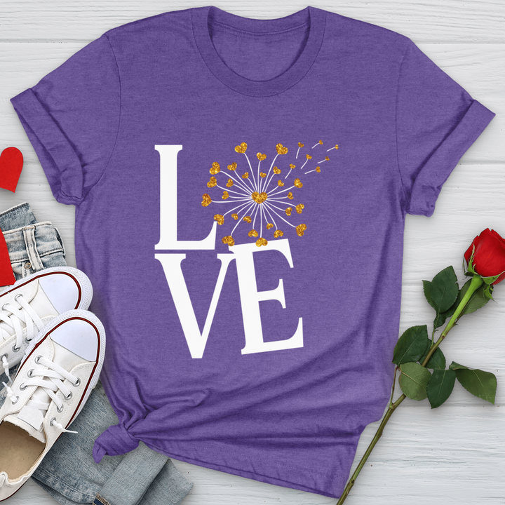 Love Gold Dandelion Hearts Softstyle Tee