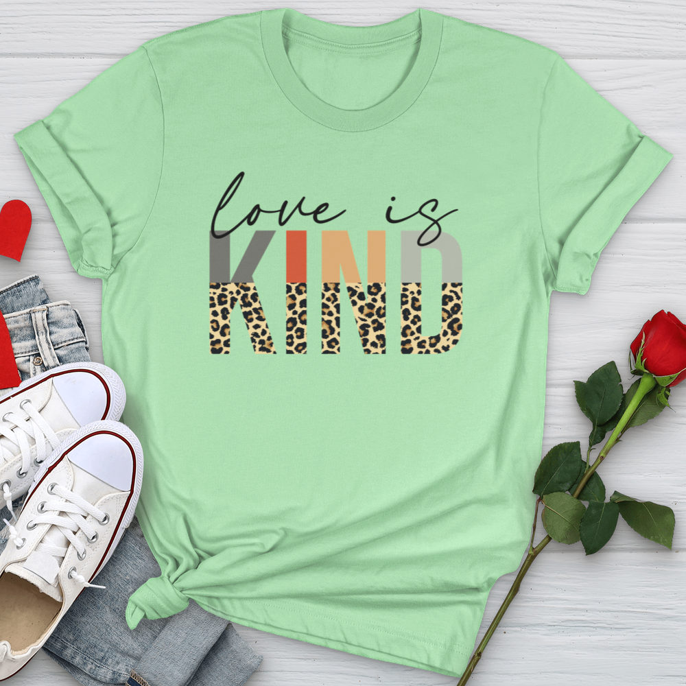 Love Is Kind Leopard Letters Softstyle Tee