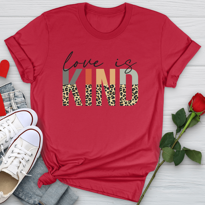 Love Is Kind Leopard Letters Softstyle Tee