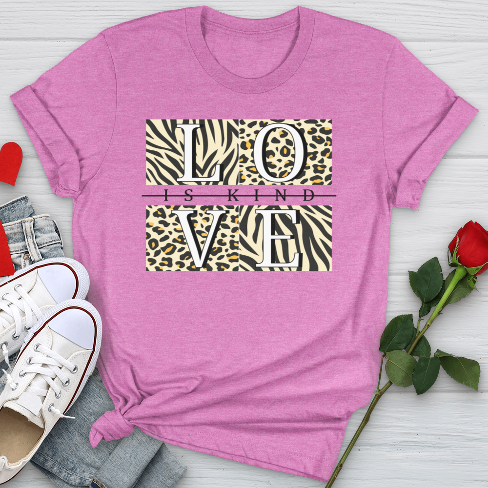 Love Is Kind Leopard Squares Softstyle Tee