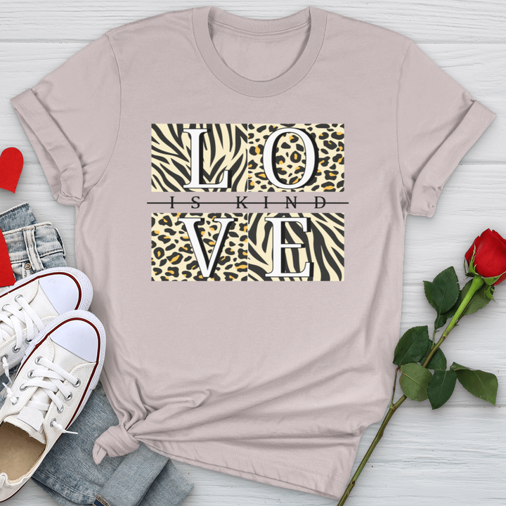 Love Is Kind Leopard Squares Softstyle Tee