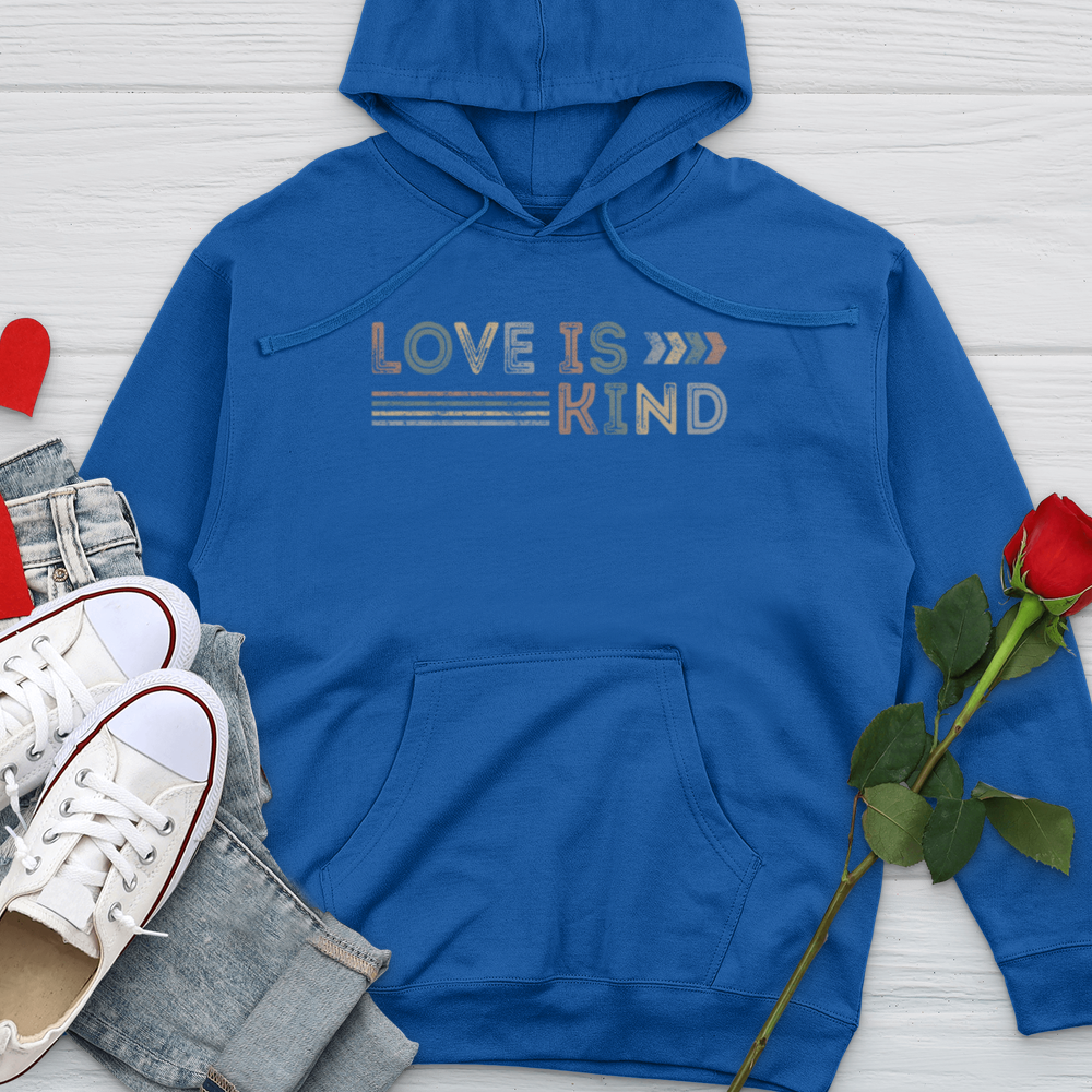 Love Is Kind Retro Midweight Hooded Sweatshirt