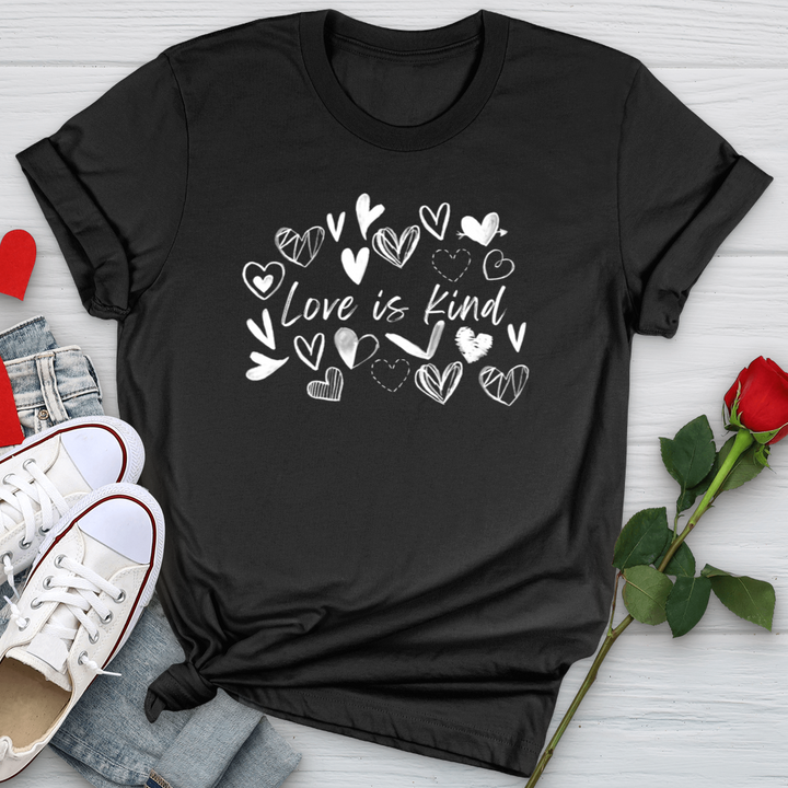 Love Is Kind Scattered Hearts Softstyle Tee