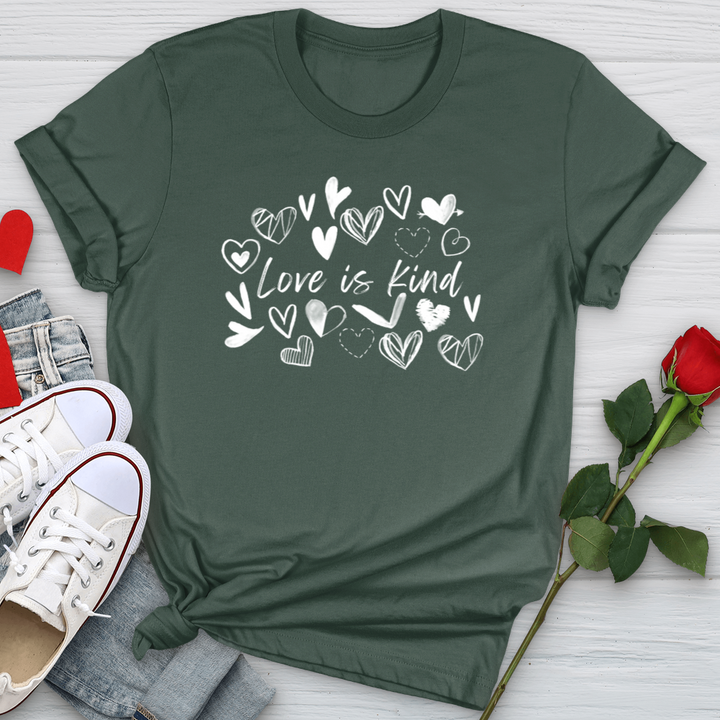 Love Is Kind Scattered Hearts Softstyle Tee