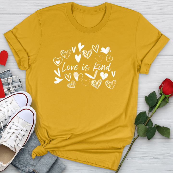 Love Is Kind Scattered Hearts Softstyle Tee