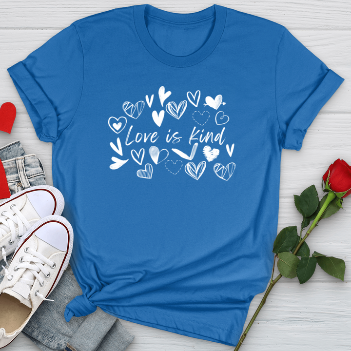 Love Is Kind Scattered Hearts Softstyle Tee