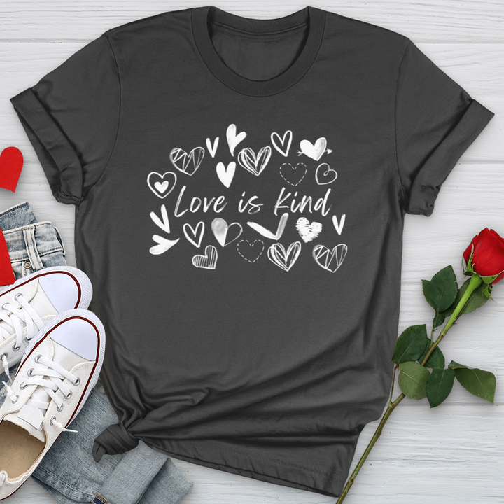 Love Is Kind Scattered Hearts Softstyle Tee