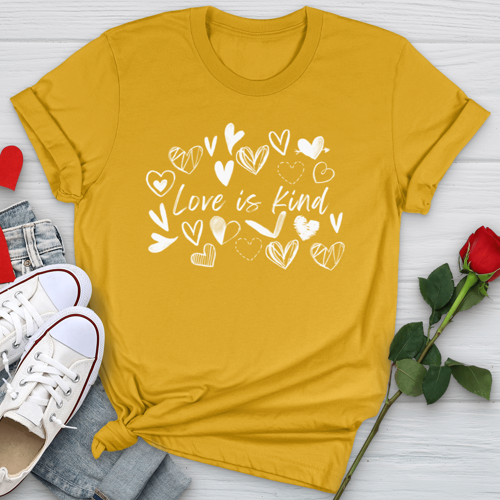 Love Is Kind Scattered Hearts Softstyle Tee