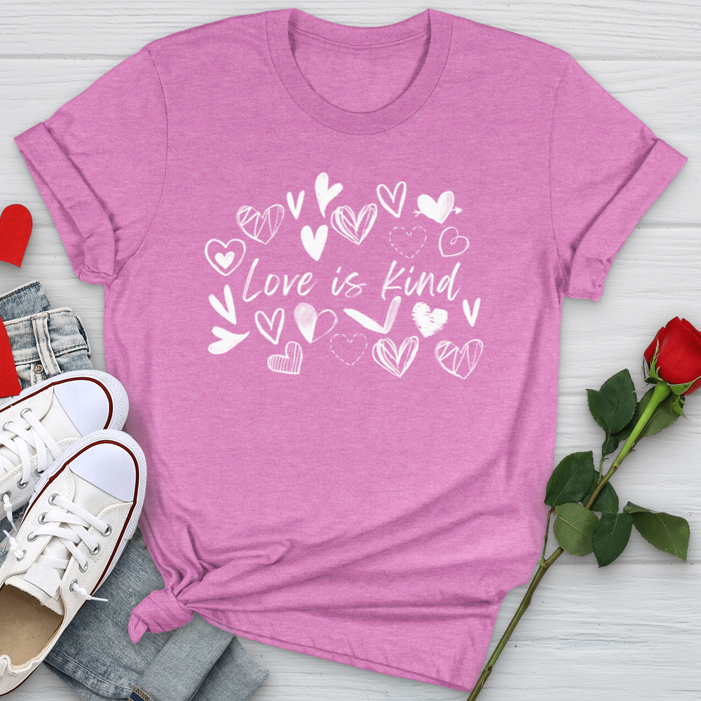 Love Is Kind Scattered Hearts Softstyle Tee