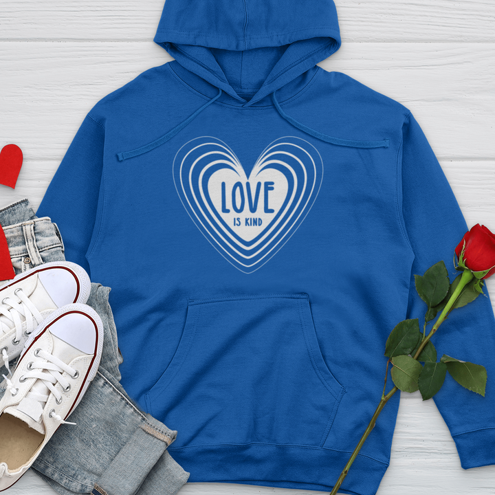 Love Is Kind White Heart Midweight Hooded Sweatshirt