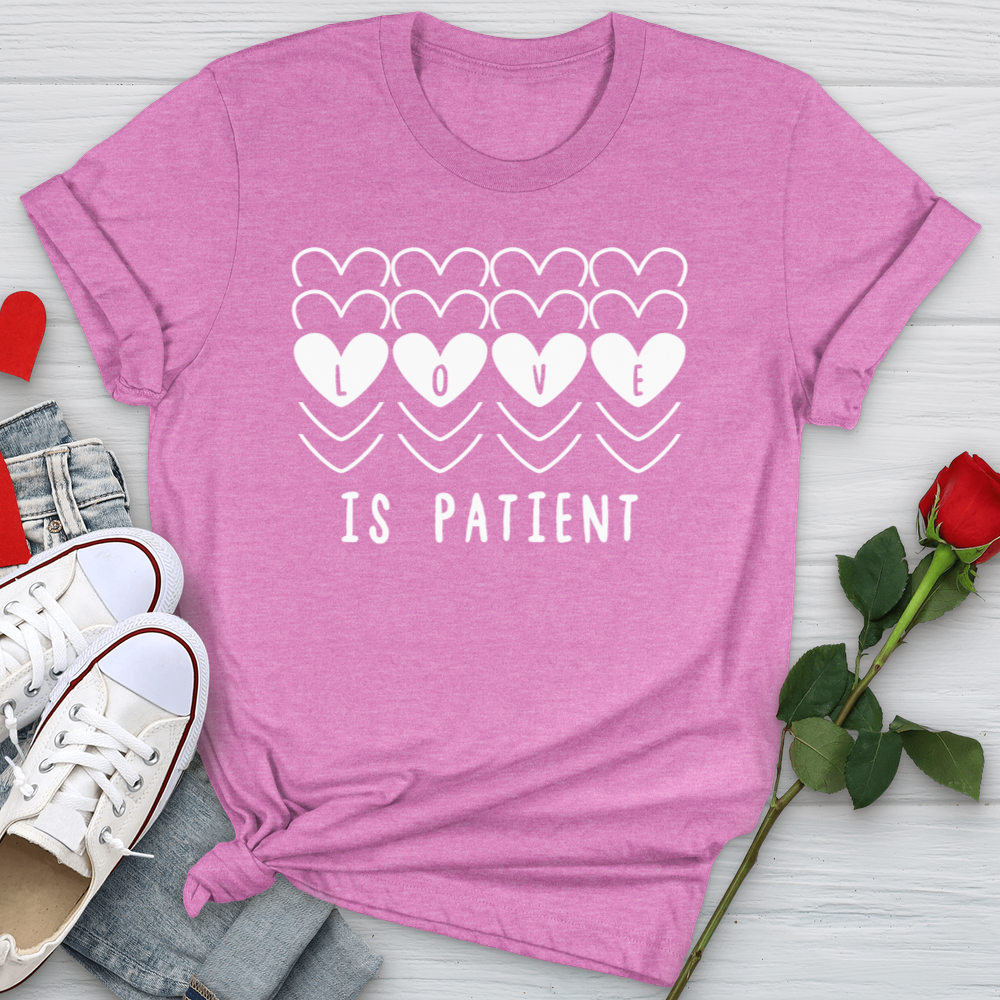 Love Is Patient Hearts Softstyle Tee