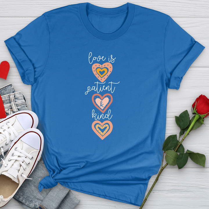 Love Is Patient Vertical Hearts Softstyle Tee