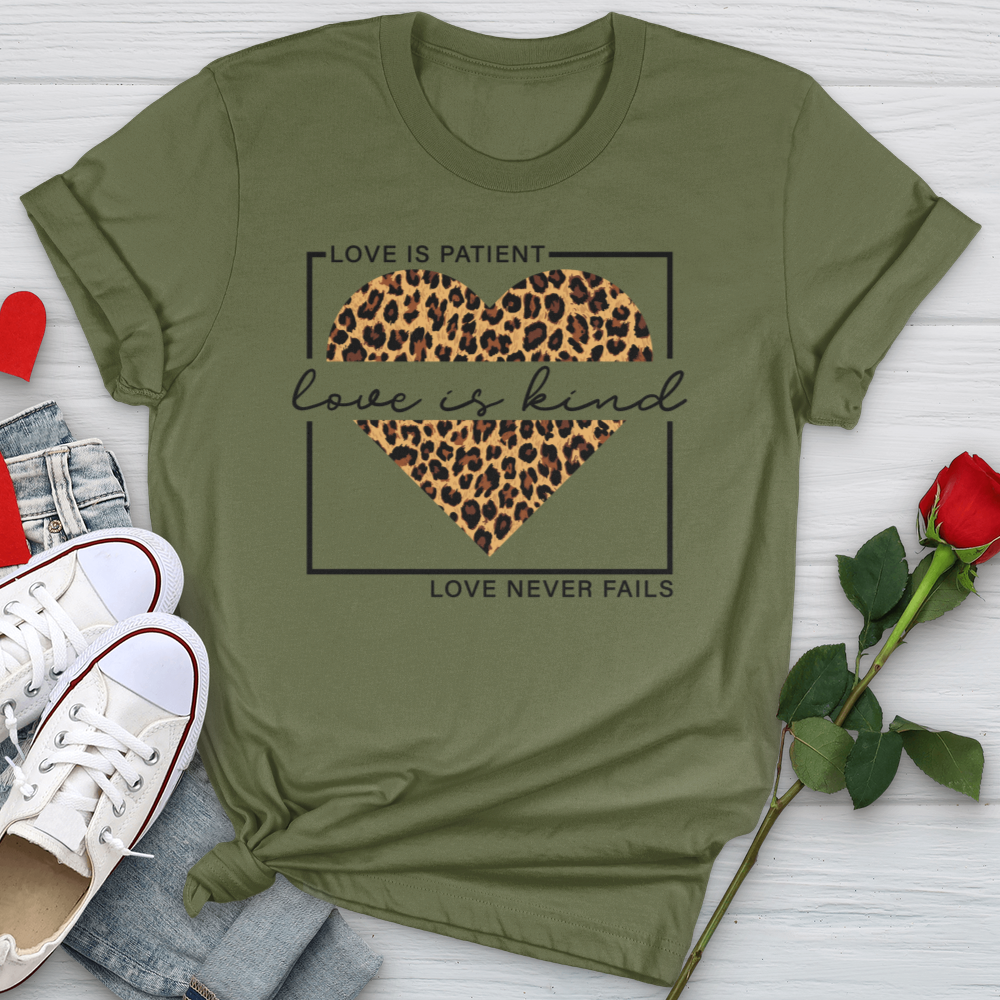 Love Leopard Heart Softstyle Tee