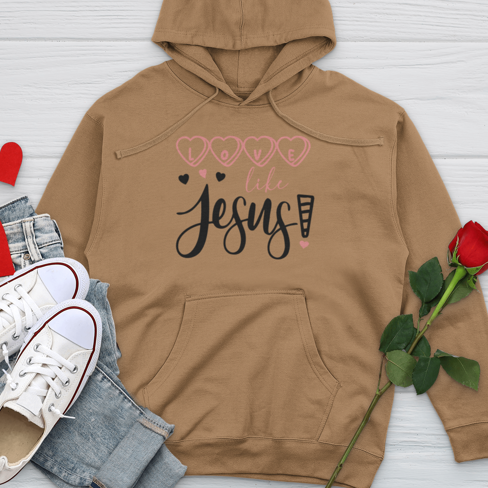 Love Like Jesus Candy Hearts Midweight Hooded Sweatshirt