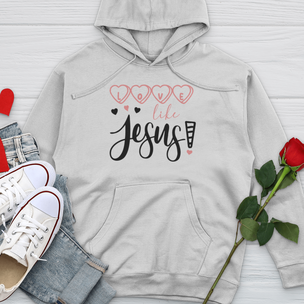 Love Like Jesus Candy Hearts Midweight Hooded Sweatshirt