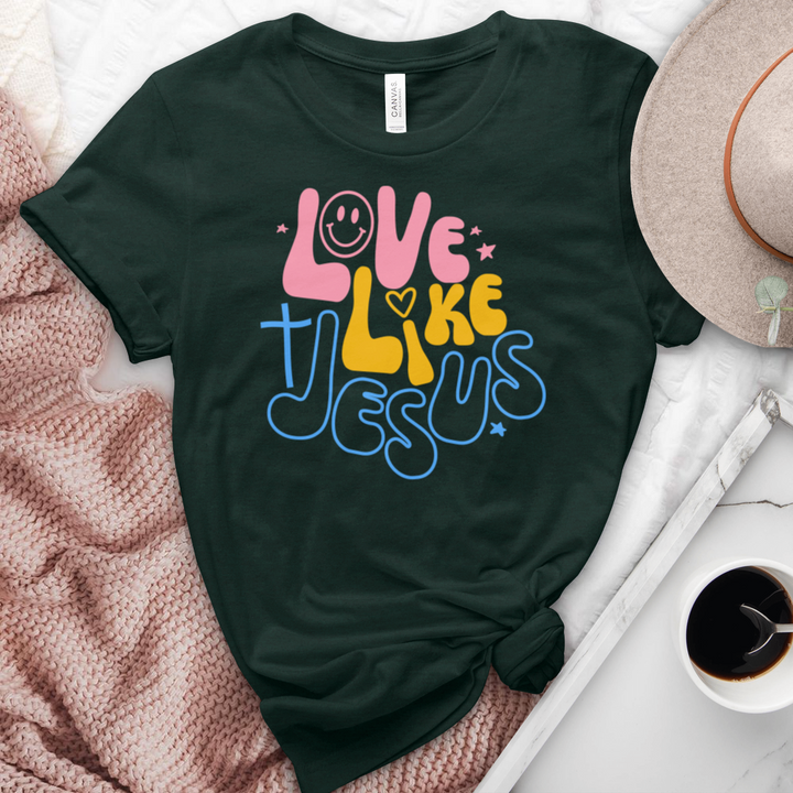 Love Like Jesus Happy Heathered Tee