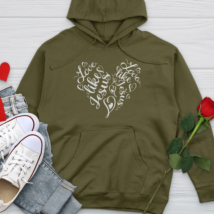 Love Like Jesus Midweight Hooded Sweatshirt