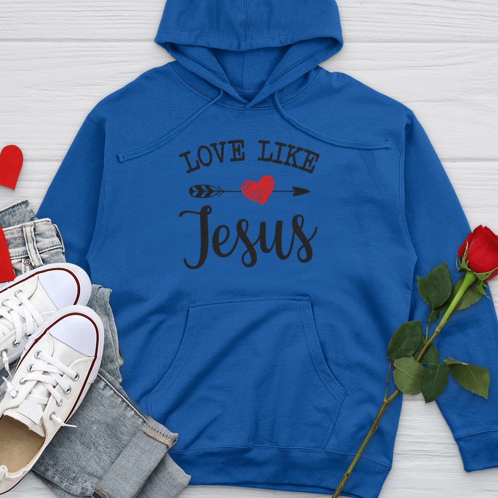 Love Like Jesus Midweight Hooded Sweatshirt