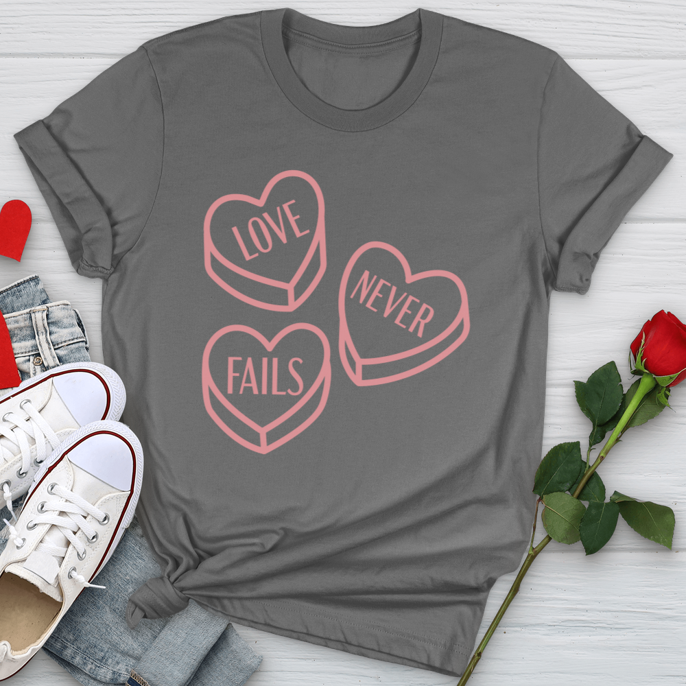 Love Never Fails Candy Softstyle Tee