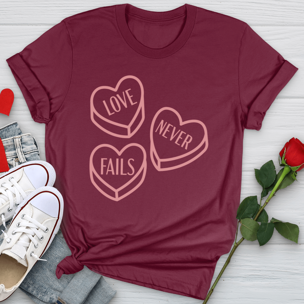 Love Never Fails Candy Softstyle Tee