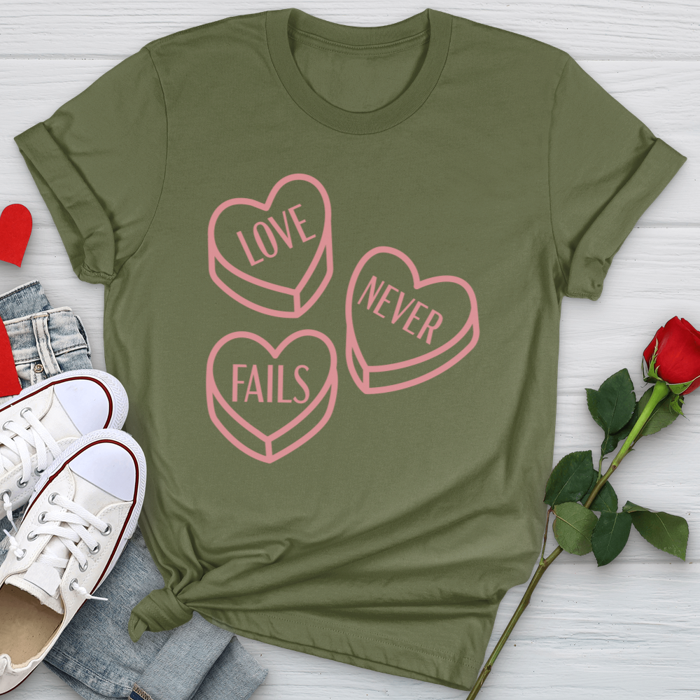 Love Never Fails Candy Softstyle Tee