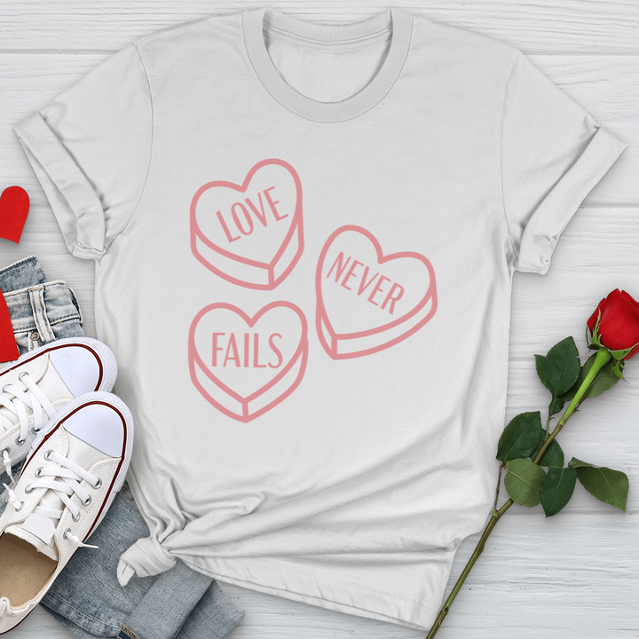 Love Never Fails Candy Softstyle Tee