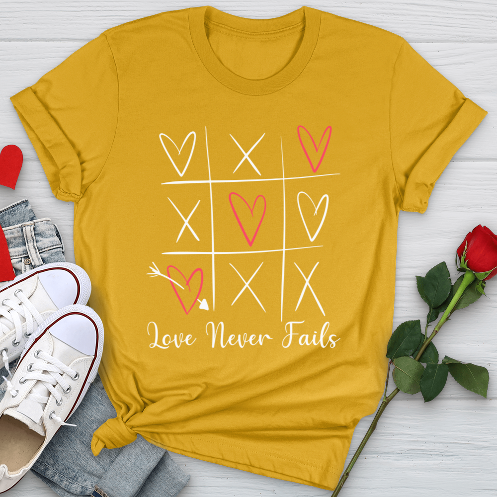 Love Never Fails Tic Tac Toe Softstyle Tee