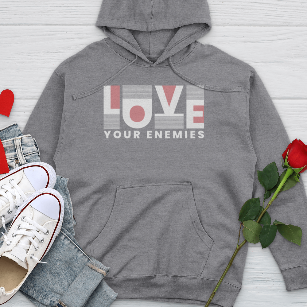 Love Your Enemies Graphic Midweight Hooded Sweatshirt