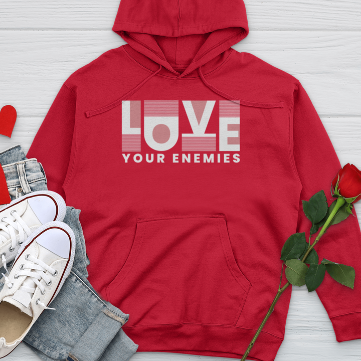 Love Your Enemies Graphic Midweight Hooded Sweatshirt