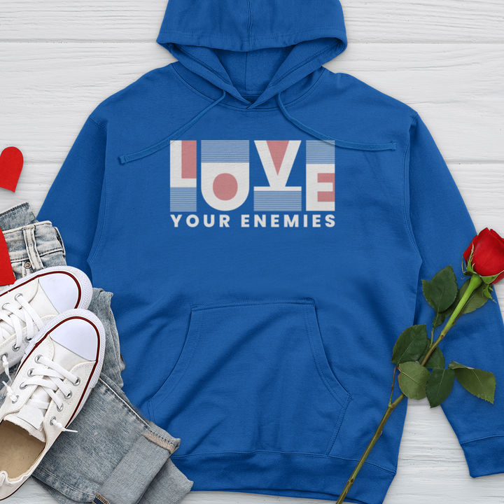 Love Your Enemies Graphic Midweight Hooded Sweatshirt