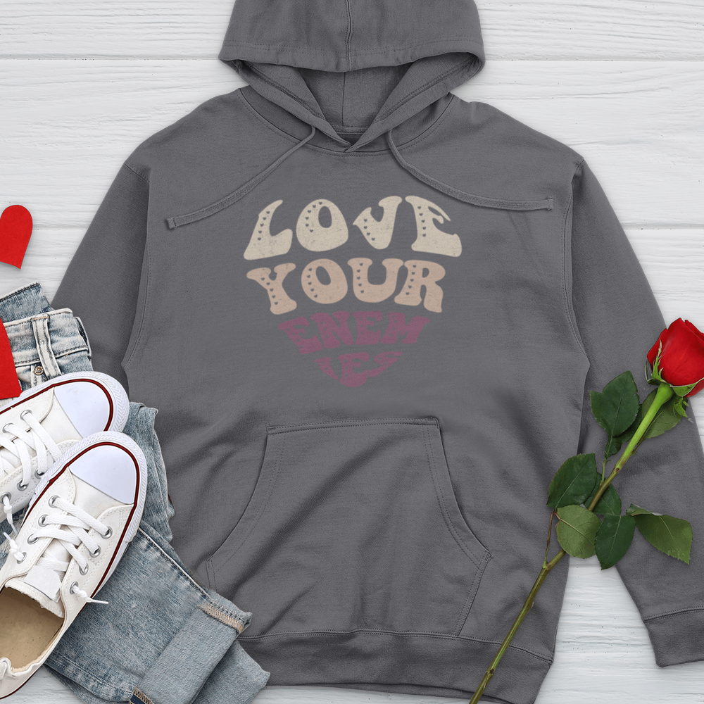 Love Your Enemies Retro Midweight Hooded Sweatshirt