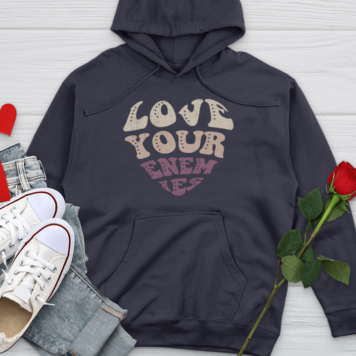 Love Your Enemies Retro Midweight Hooded Sweatshirt