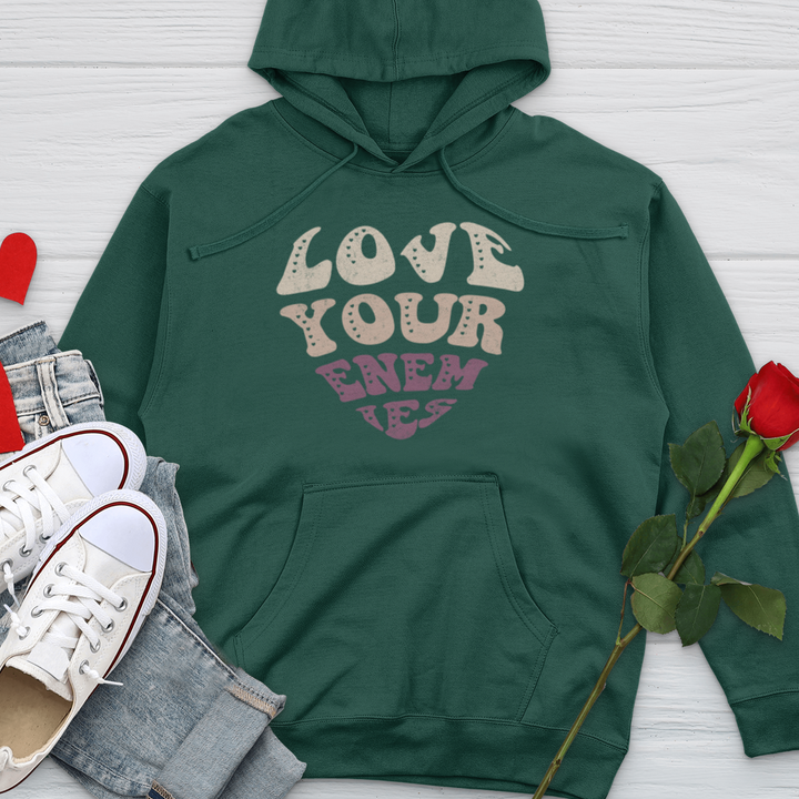 Love Your Enemies Retro Midweight Hooded Sweatshirt