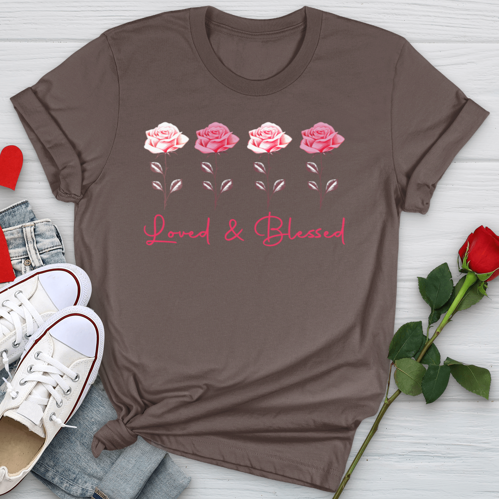 Loved & Blessed Pink Roses Softstyle Tee