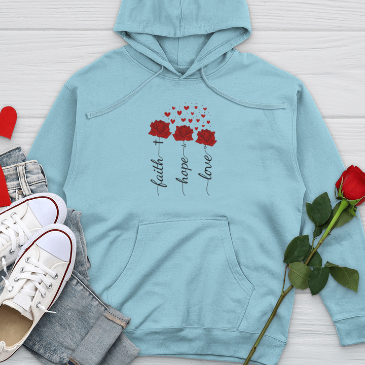 Loved Floating Hearts Midweight Hooded Sweatshirt