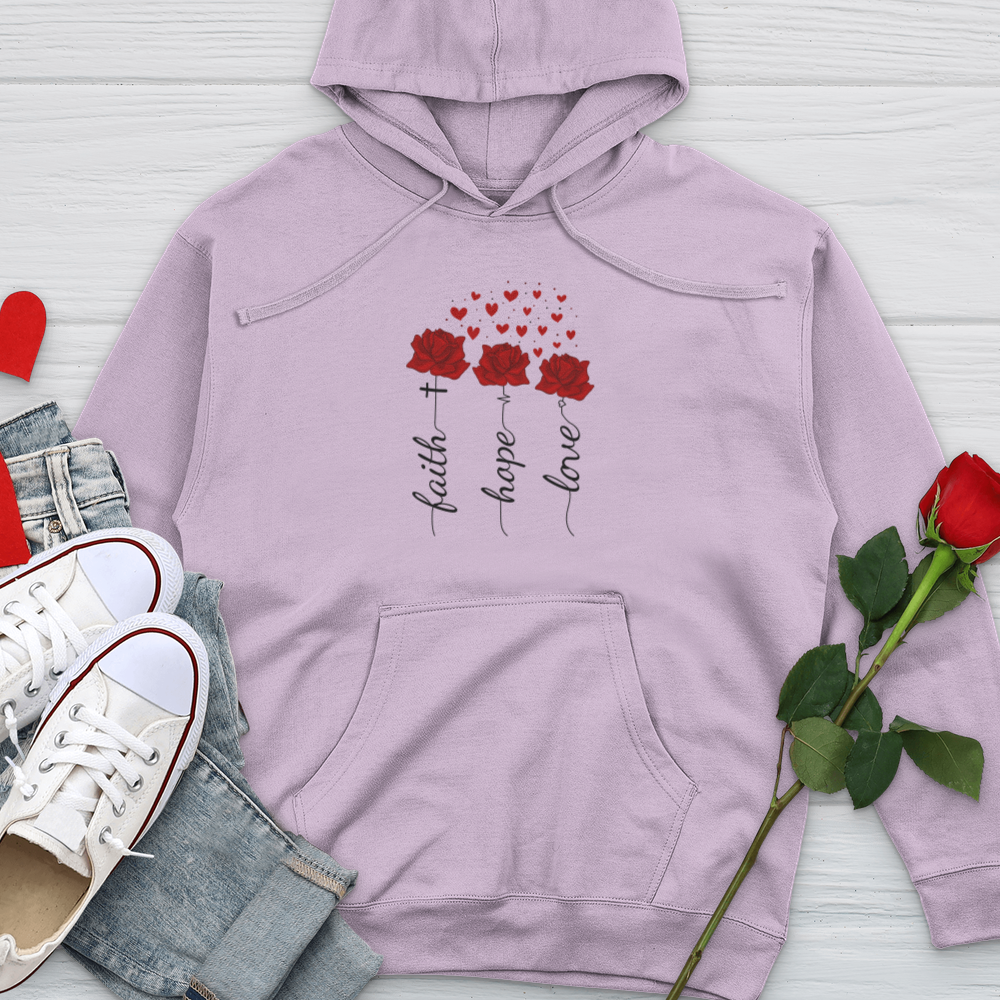 Loved Floating Hearts Midweight Hooded Sweatshirt