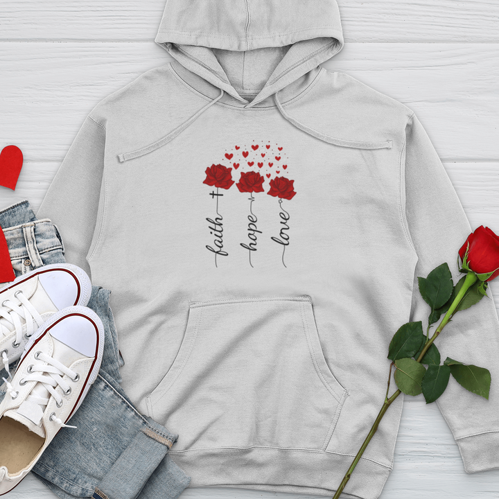 Loved Floating Hearts Midweight Hooded Sweatshirt