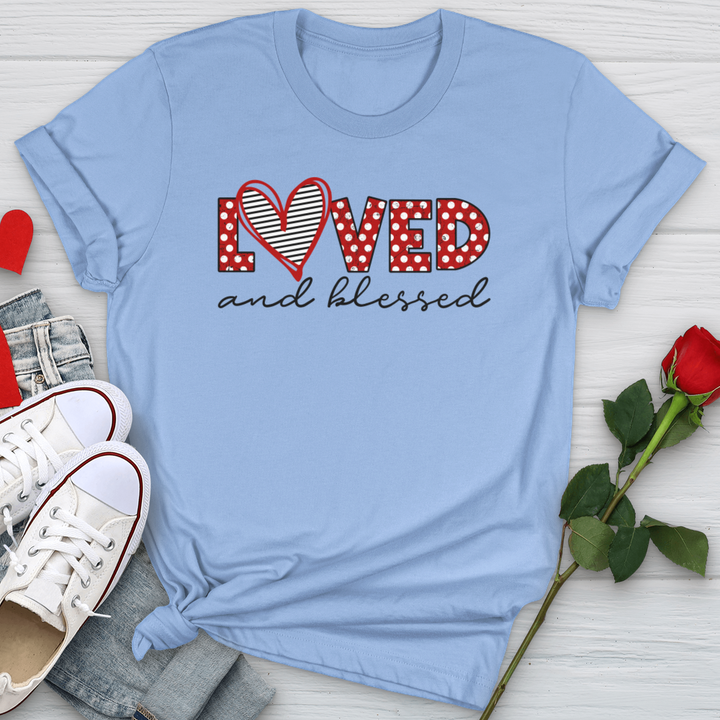 Loved and Blessed Letters Softstyle Tee