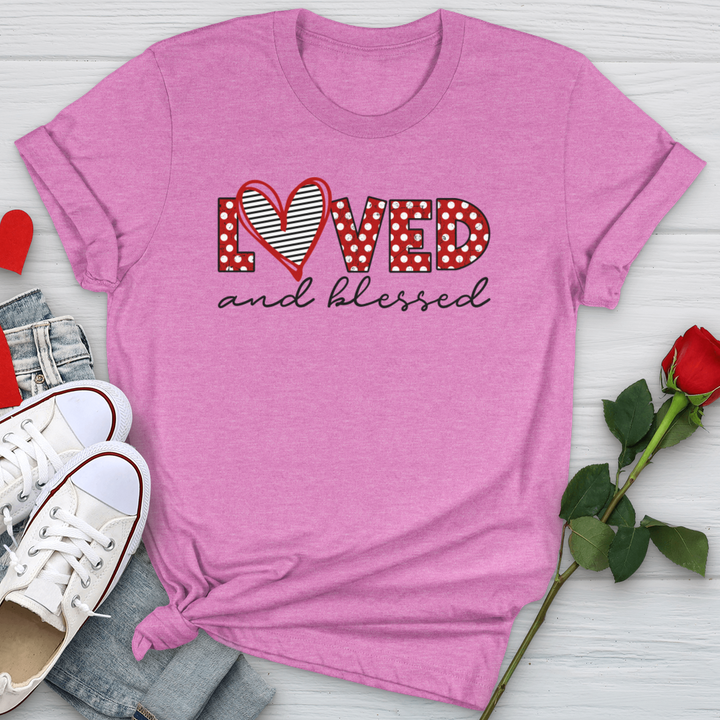 Loved and Blessed Letters Softstyle Tee