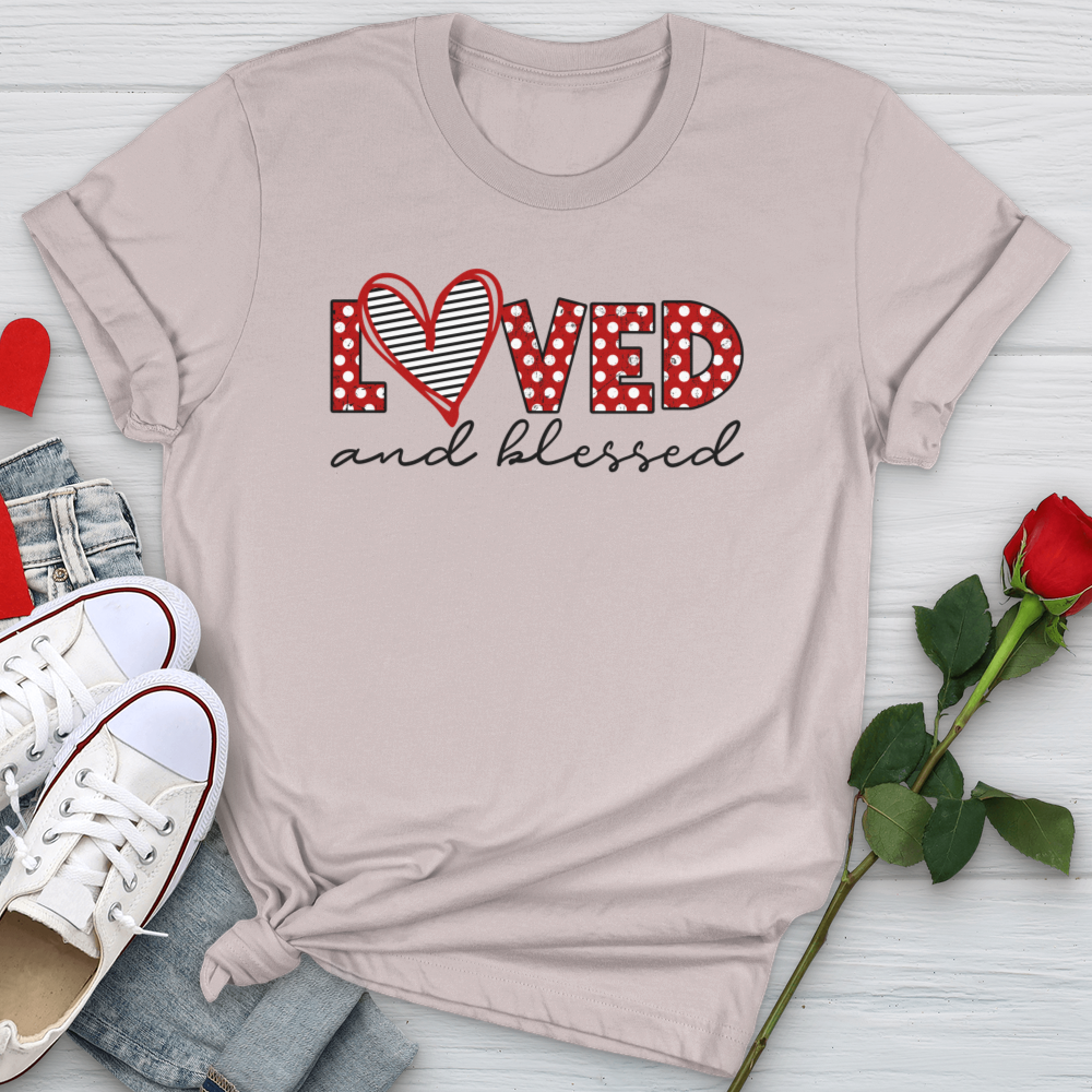 Loved and Blessed Letters Softstyle Tee