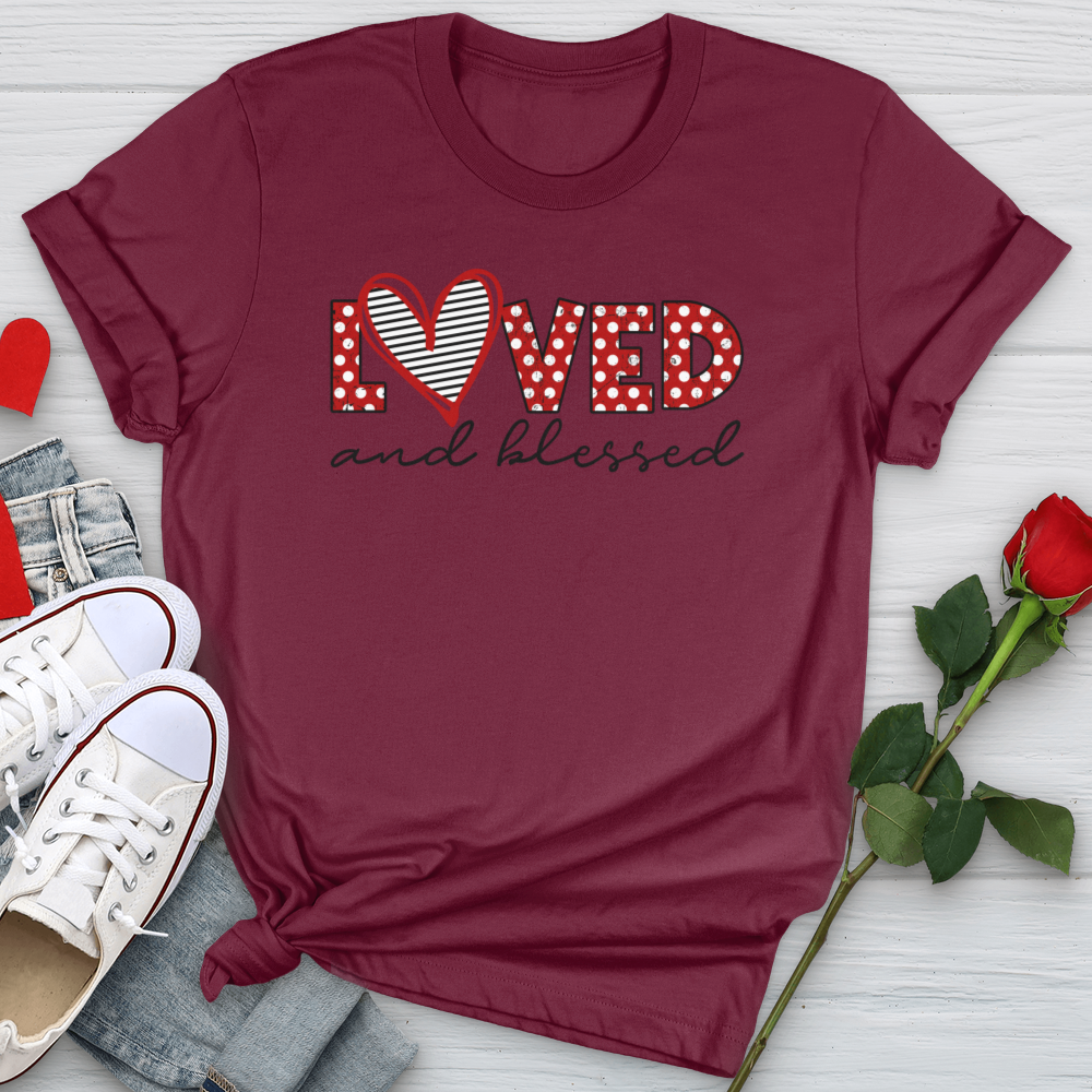 Loved and Blessed Letters Softstyle Tee