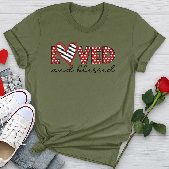 Loved and Blessed Letters Softstyle Tee