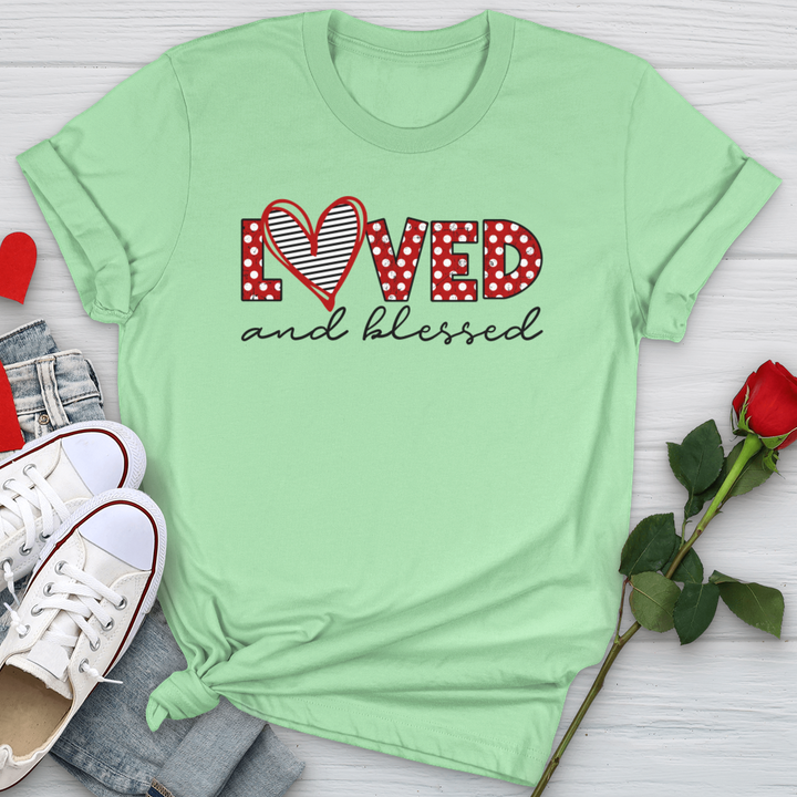 Loved and Blessed Letters Softstyle Tee