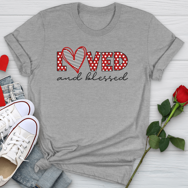 Loved and Blessed Letters Softstyle Tee