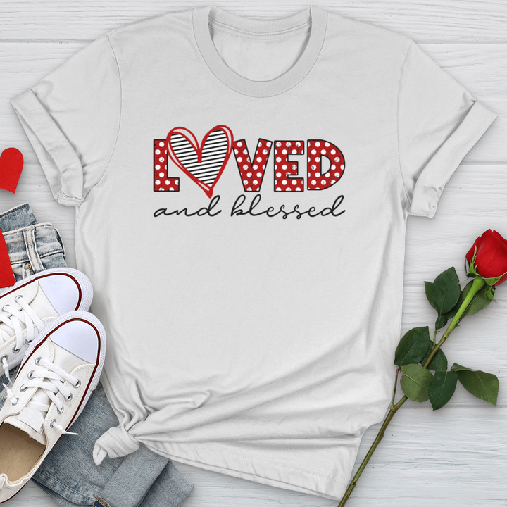 Loved and Blessed Letters Softstyle Tee