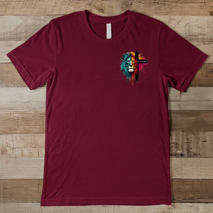 Man of Faith Cross - Faith Over Fee - Men Men's Tee