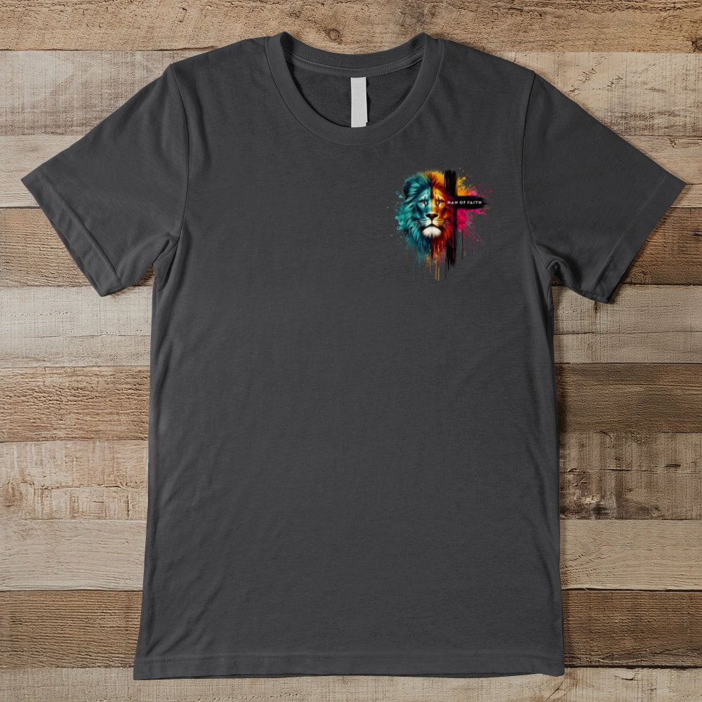 Man of Faith Cross - Faith Over Fee - Men Men's Tee