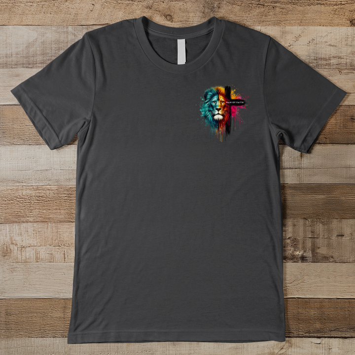 Man of Faith Cross - Faith Over Fee - Men Men's Tee