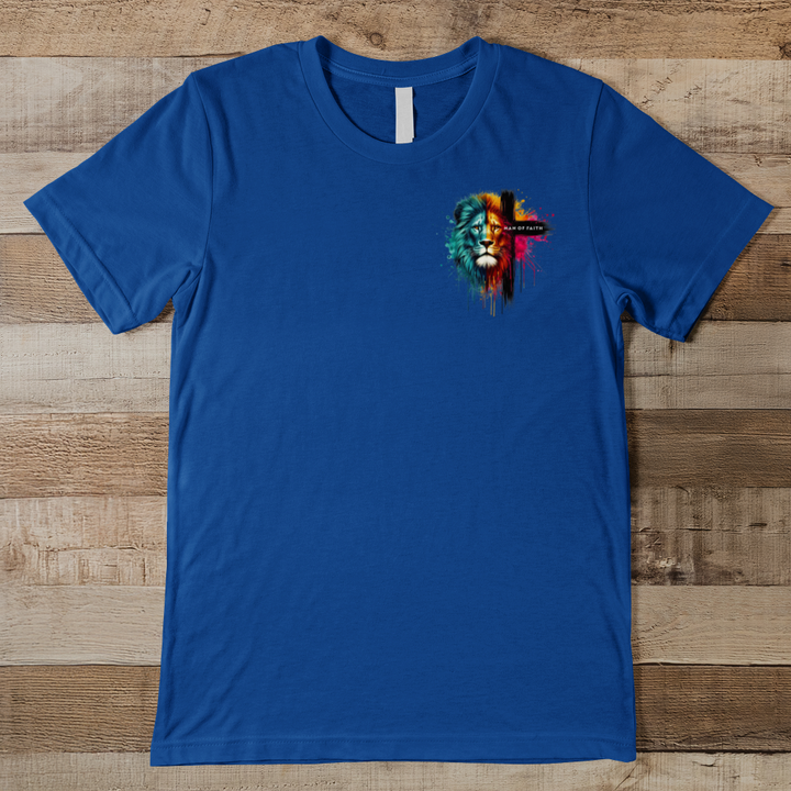 Man of Faith Cross - Faith Over Fee - Men Men's Tee