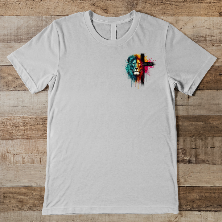 Man of Faith Cross - Faith Over Fee - Men Men's Tee